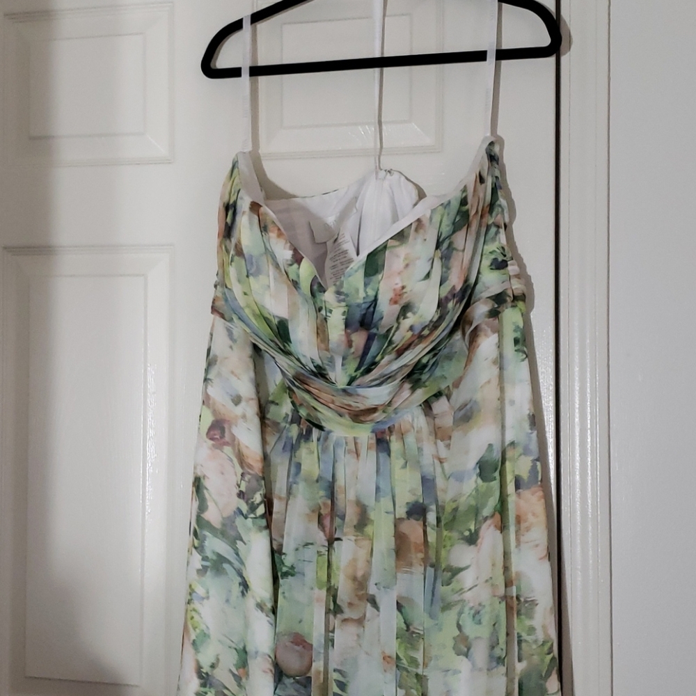 David’s Bridal Monet Style Strapless Gown